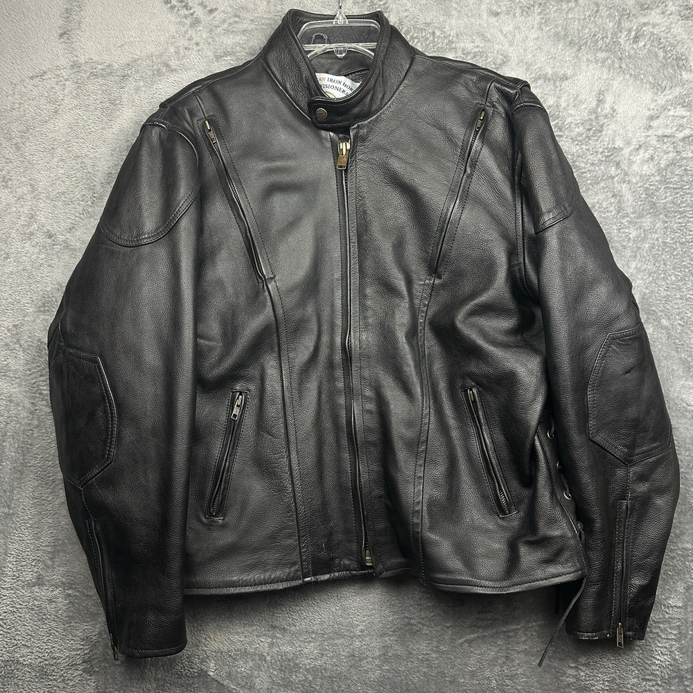 American Iron Horse Provisioners Motorcycle Jacket Men's Size 46 Black Leather